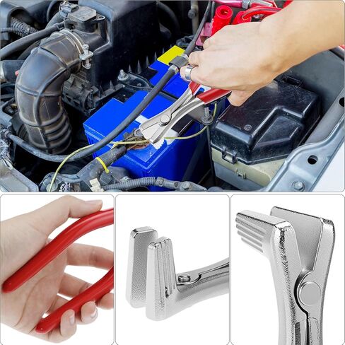 QWORK Battery Pliers with 2 Pcs Battery Terminal Cleaning Brush, Battery Terminal Spreader Automotive Repair Tool in Saudi Arabia