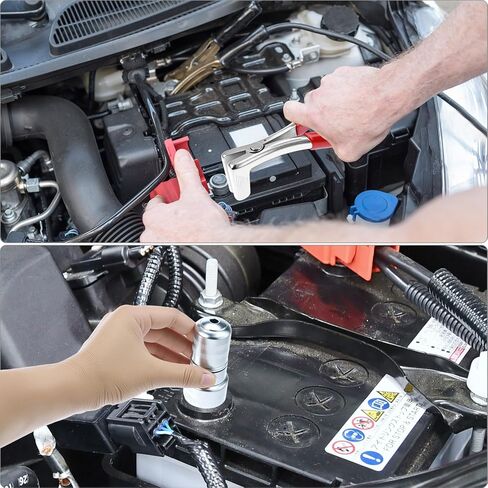 QWORK Battery Pliers with 2 Pcs Battery Terminal Cleaning Brush, Battery Terminal Spreader Automotive Repair Tool in Saudi Arabia