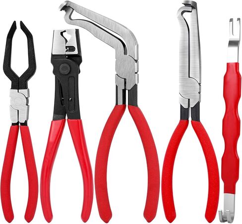 مجموعة أدوات إزالة الموصلات الكهربائية للسيارات مكونة من 5 قطع، كماشة فصل كهربائية مع مقبض مريح للسيارات والشاحنات وسيارات الدفع الرباعي خط الوقود/مستشعر MAF/المحطات الكهربائية/ملف الإشعال in Kuwait