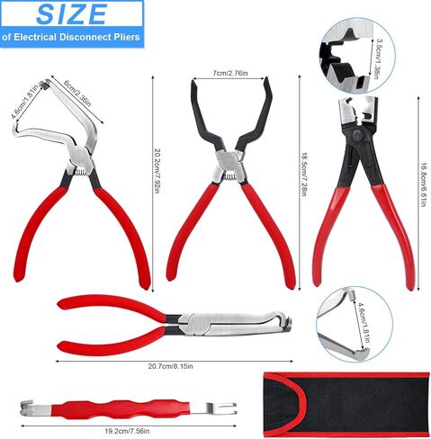 مجموعة أدوات إزالة الموصلات الكهربائية للسيارات مكونة من 5 قطع، كماشة فصل كهربائية مع مقبض مريح للسيارات والشاحنات وسيارات الدفع الرباعي خط الوقود/مستشعر MAF/المحطات الكهربائية/ملف الإشعال in Kuwait