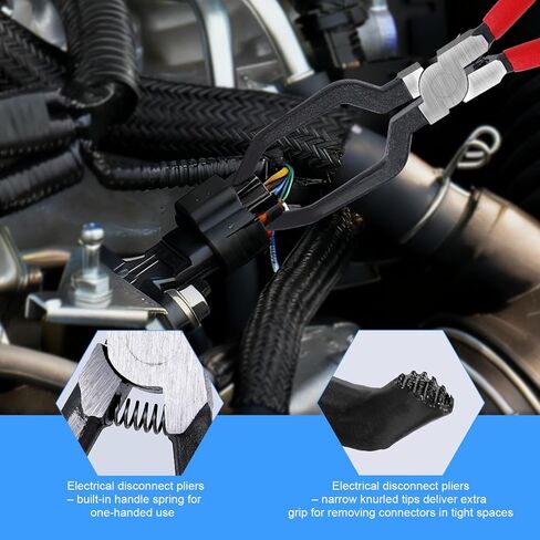 مجموعة أدوات إزالة الموصلات الكهربائية للسيارات مكونة من 5 قطع، كماشة فصل كهربائية مع مقبض مريح للسيارات والشاحنات وسيارات الدفع الرباعي خط الوقود/مستشعر MAF/المحطات الكهربائية/ملف الإشعال in Kuwait