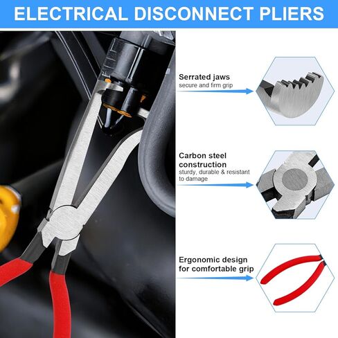 مجموعة أدوات إزالة الموصلات الكهربائية للسيارات مكونة من 5 قطع، كماشة فصل كهربائية مع مقبض مريح للسيارات والشاحنات وسيارات الدفع الرباعي خط الوقود/مستشعر MAF/المحطات الكهربائية/ملف الإشعال in Kuwait