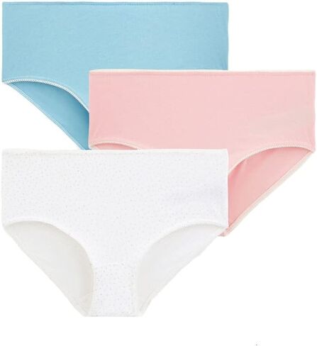 Petit Bateau Girls' Silver Spotty Organic Cotton and Elastane Hipsters - 3-Pack STYLE 59516-17 SIZES 2-18 in Saudi Arabia