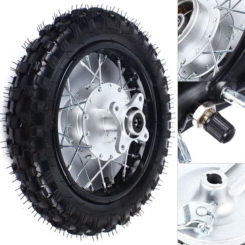 10'' Rear 2.50-10 Wheel Rim Tire Assembly & 10 Rim Diameter Rear Wheel Drum Brake for 50cc 70cc 90cc 110cc Pit Dirt Bike CRF50 DRZ70 PW50 TTR50 (10'' Rear Wheel) in Saudi Arabia