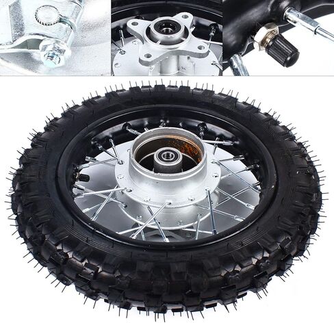 10'' Rear 2.50-10 Wheel Rim Tire Assembly & 10 Rim Diameter Rear Wheel Drum Brake for 50cc 70cc 90cc 110cc Pit Dirt Bike CRF50 DRZ70 PW50 TTR50 (10'' Rear Wheel) in Saudi Arabia