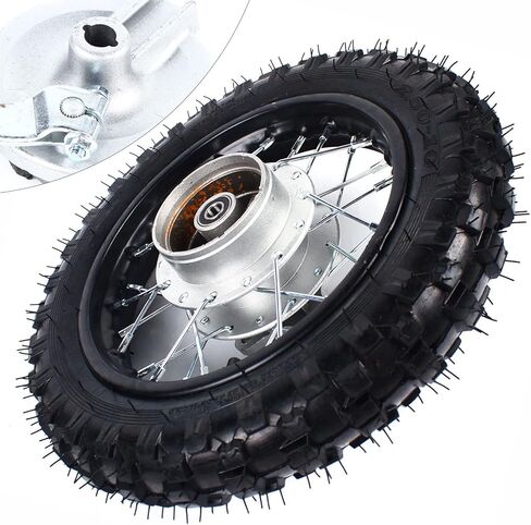 10'' Rear 2.50-10 Wheel Rim Tire Assembly & 10 Rim Diameter Rear Wheel Drum Brake for 50cc 70cc 90cc 110cc Pit Dirt Bike CRF50 DRZ70 PW50 TTR50 (10'' Rear Wheel) in Saudi Arabia