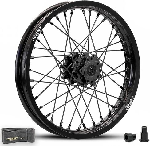 عجلة خلفية Blackline مقاس 16 بوصة - تناسب Sur-Ron LBX، وSegway X160/X260، وE-Ride PRO SS 2.0 | محاور CNC، إطارات 7050-T6، المتحدث غير القابل للصدأ (أسود) in Kuwait