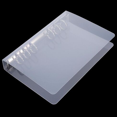A6 Binder, Clear Acrylic 6 Ring Binder A6 Notebook Cover Planner Binders 6-Ring Budget Binders Loose Leaf Folders Refillable with Silver Round Ring for Student Refillable Travel Office Supplies in Saudi Arabia