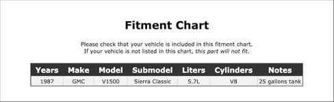 مجموعة شماعات مضخة الوقود متوافقة مع GMC V1500 5.7L V8 Sierra Classic 1987 P-3979344 in Kuwait