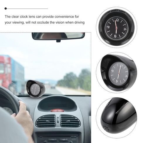 Luxshiny Car Interior Clock Mini Dashboard Clock Black Automotive Refit Decor for Vehicle Office Use Compact Car in Saudi Arabia