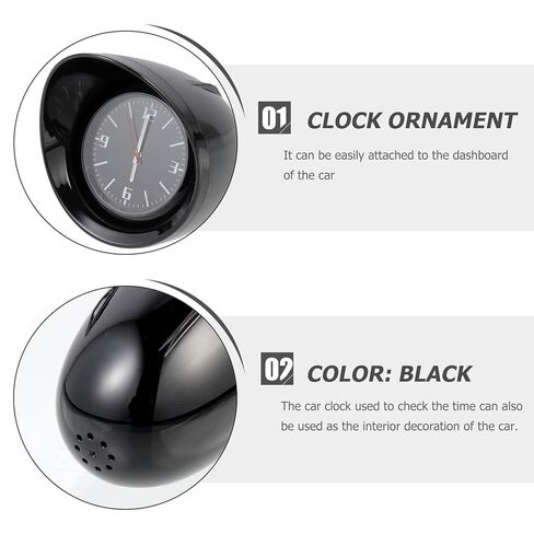 Luxshiny Car Interior Clock Mini Dashboard Clock Black Automotive Refit Decor for Vehicle Office Use Compact Car in Saudi Arabia
