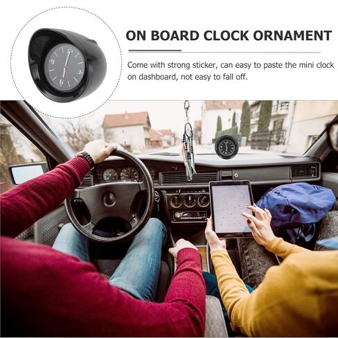 Luxshiny Car Interior Clock Mini Dashboard Clock Black Automotive Refit Decor for Vehicle Office Use Compact Car in Saudi Arabia