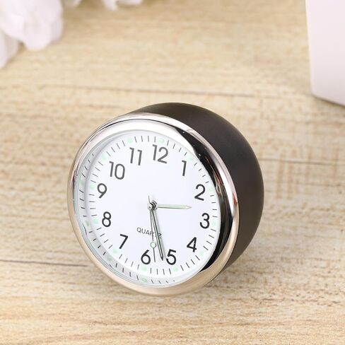 LIFKOME Car Quartz Clock with Night Light, Automotive Quartz Clock Black Case White Dial, Dashboard Timepiece for Vehicle Interior Use in Saudi Arabia