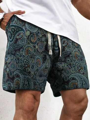 Men's Casual Plain & Striped Patterned Beach Bermuda Shorts, 2000s Style in Saudi Arabia
