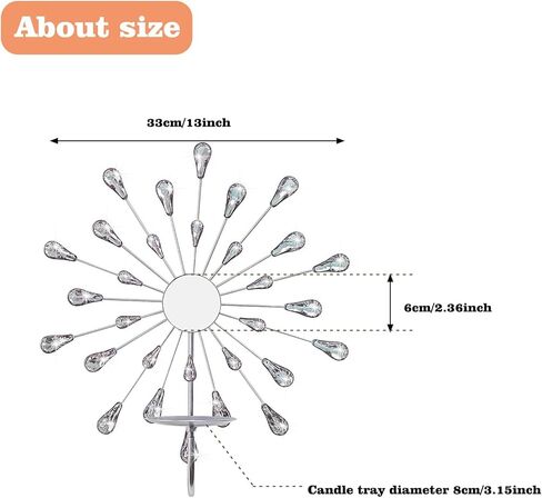 Crystal Rhinestone Wall Candle Sconces Set of 2 Bling Diamond Metal Sunburst Candle Holders Iron Decorative Wall Mounted Holders for Living Room Bedroom Bathroom Silver in Saudi Arabia