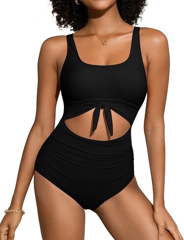 SHEKINI Women's Slimming Tummy Control Swimsuits Cutout Tie Knot One Piece Bathing Suit Padded Swimwear in Saudi Arabia