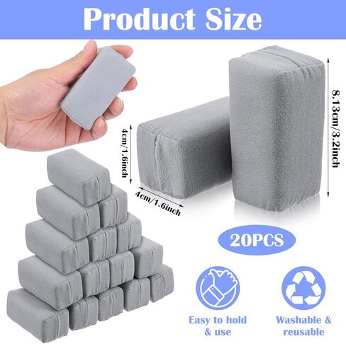 20 Pack Microfiber Applicator Pads - Suede Car Detailing Sponges for Ceramic Coating, Wax & Graphene Spray - Reusable Coating Applicator Pads for Cars, Metal & Plastic Trim in Saudi Arabia
