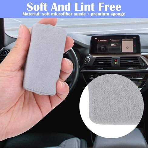 20 Pack Microfiber Applicator Pads - Suede Car Detailing Sponges for Ceramic Coating, Wax & Graphene Spray - Reusable Coating Applicator Pads for Cars, Metal & Plastic Trim in Saudi Arabia