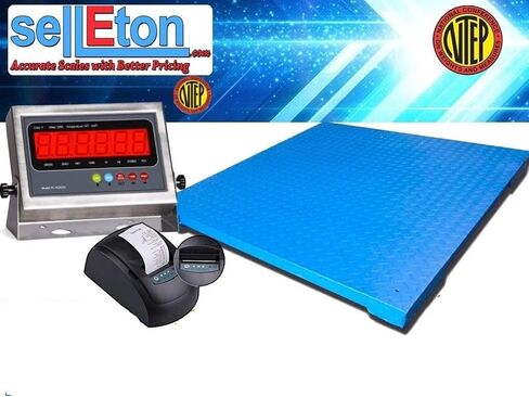 SellEton New NTEP 4' x 4' | 48" x 48" Industrial Floor Scale with Printer | 1000 lbs x .2 lb in Kuwait