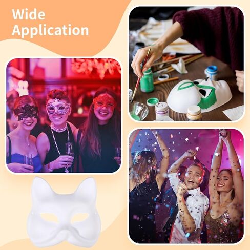 50 White Craft Masks, Diy Paper Masks With Elastic Band, Blank Face Mask Set For Costume Parties, Masquerades, And Halloween in Saudi Arabia