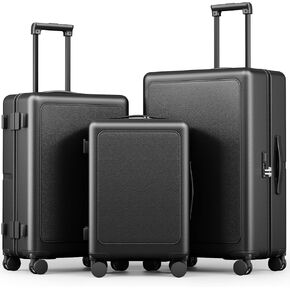 طقم حقائب سفر من Joyway مكون من 3 قطع بعجلات دوارة، حقيبة حمل مقاس 20 بوصة مع غلاف صلب ABS+PC، مجموعة حقائب خفيفة الوزن مع قفل TSA وإطار مقاوم للضغط، مقاس 20/24/28 بوصة، أسود in Kuwait