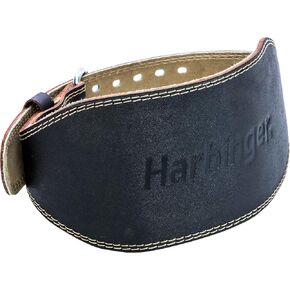 Harbinger Padded Leather Contoured Gym Weightlifting Belt with Suede Lining and Steel Roller Buckle for Lifting Support Small in Saudi Arabia