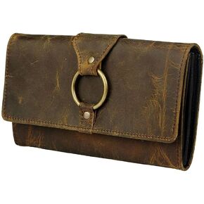 Myra Bag Oak Fire Leather And Cowhide Wallet Upcycled Leather S-2716 in Saudi Arabia