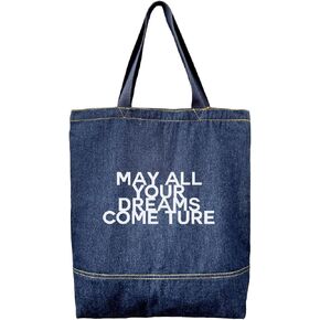 حقيبة حمل من الدنيم، حقائب يد من الدنيم للنساء، حقائب كتف كاجوال من هوبو، حقيبة يد جمالية قديمة، حقيبة يد للمتسوقين للسيدات، هدية عيد الميلاد لعيد الأم، أتمنى أن تتحقق كل أحلامك A1 in Kuwait