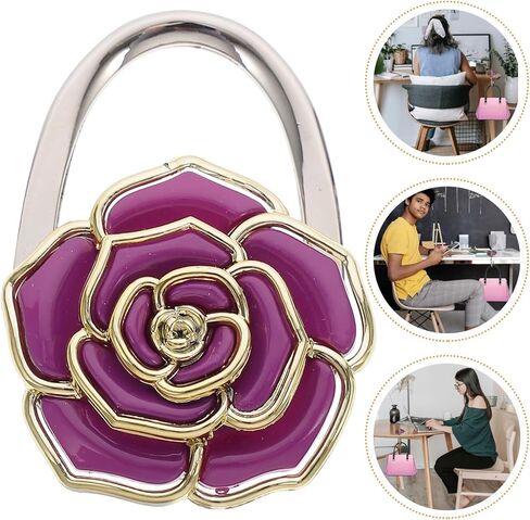 Veemoon Purse Holder for Table, Purse Hook Handbag Holder Hook Foldable Handbag Hanger, Hanger Bag Storage Decor Giftware for Women Girls for Desk Tables in Saudi Arabia