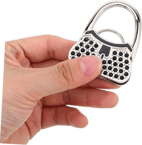 Portable Rhinestone Purse Hook with Strong Locking Mechanism Stylish Handbag Hanger for Tables Lightweight Bag Holder for Parties and Daily Use Scratch-Resistant Design in Saudi Arabia