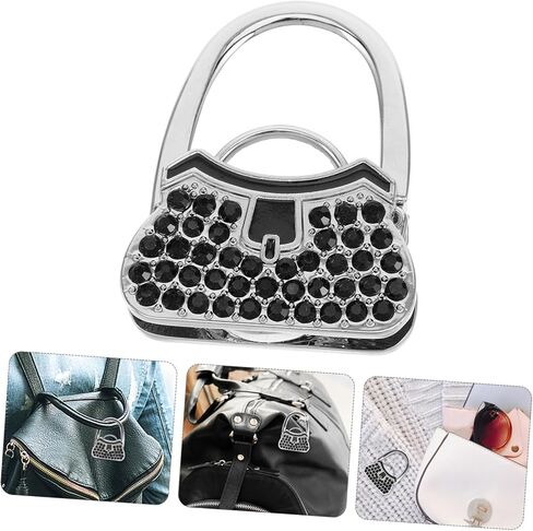 Portable Rhinestone Purse Hook with Strong Locking Mechanism Stylish Handbag Hanger for Tables Lightweight Bag Holder for Parties and Daily Use Scratch-Resistant Design in Saudi Arabia