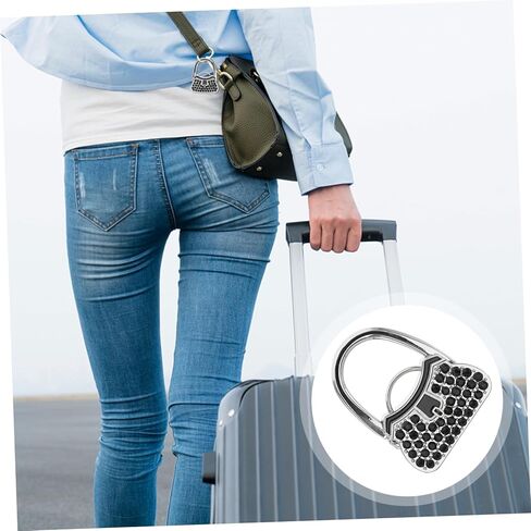Portable Rhinestone Purse Hook with Strong Locking Mechanism Stylish Handbag Hanger for Tables Lightweight Bag Holder for Parties and Daily Use Scratch-Resistant Design in Saudi Arabia