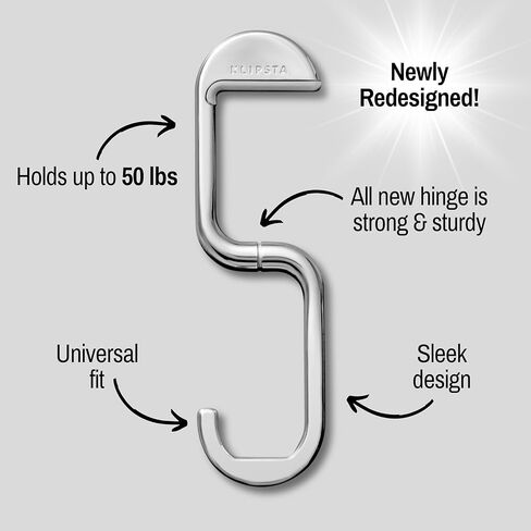 FLIP Bag Hook + Link Connector Clip: Matching Purse Accessories Bundle. Handbag Essentials, Gifts for Women (Silver) in Saudi Arabia