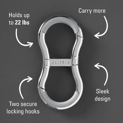 FLIP Bag Hook + Link Connector Clip: Matching Purse Accessories Bundle. Handbag Essentials, Gifts for Women (Silver) in Saudi Arabia