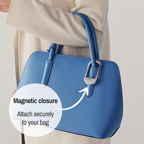 FLIP Bag Hook + Link Connector Clip: Matching Purse Accessories Bundle. Handbag Essentials, Gifts for Women (Silver) in Saudi Arabia