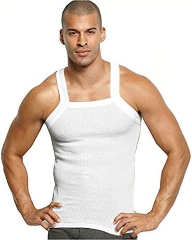 قميص بدون أكمام مربع ثقيل للغاية من John Son - قطعتان (3XL، أبيض) in Saudi Arabia