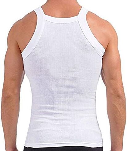 قميص بدون أكمام مربع ثقيل للغاية من John Son - قطعتان (3XL، أبيض) in Saudi Arabia