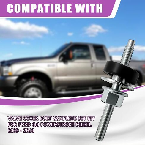 مجموعة كاملة من غطاء الصمام الترباس من جانب واحد طويل وقصير مناسب لسيارة Ford 6.0 Powerstroke Diesel F250 F350 E350 E450 2003-2010، استبدال 4C3Z-6C519-AA in Saudi Arabia