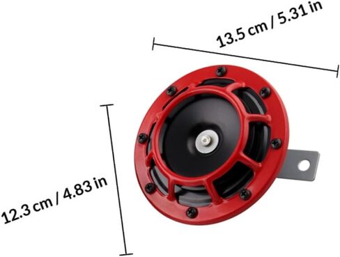 High Low Tone 12v Car Horns with Relay, Electric Loud Auto Modification Horn Set for Motorcycle and Vehicle, 3pcs Red Air Whistle Kit for Road Use in Saudi Arabia