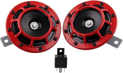 NUOBESTY High Low Tone Car Horns Set with Relay 12v Motorcycle Trumpet Electric Whistle Horns for Auto Modification and Grill Mount Loud Dual-tone Replacement for Cars and Motorcycles in Saudi Arabia