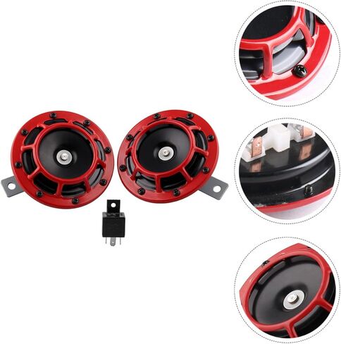 NUOBESTY High Low Tone Car Horns Set with Relay 12v Motorcycle Trumpet Electric Whistle Horns for Auto Modification and Grill Mount Loud Dual-tone Replacement for Cars and Motorcycles in Saudi Arabia