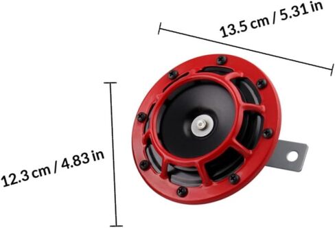Cabilock 12v Electric Whistle Horn Set with Relay, High Low Tone Car and Motorcycle Trumpet, Grill Mount Horns for Auto Modification, Red Pair with 1 Relay, Vehicle Replacement Parts in Saudi Arabia