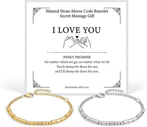 Thrist Morse Code أساور متطابقة للأزواج، أنا أحبك، أساور للأزواج، هدايا مجوهرات له، صديقها، صديقتها، الزوج، عيد الفصح، عيد الميلاد، الذكرى السنوية للتخرج‌ in Kuwait