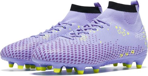 Men's High Tops Soccer Cleats Lace Up Women Lightweight Professional Fooball Boots Athletic Rugby Shoes for Training Sneaker in Saudi Arabia
