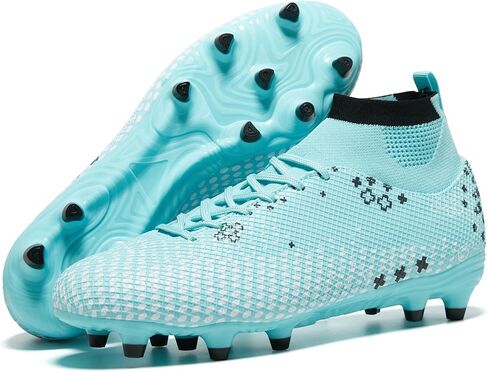 Men's High Tops Soccer Cleats Lace Up Women Lightweight Professional Fooball Boots Athletic Rugby Shoes for Training Sneaker in Saudi Arabia