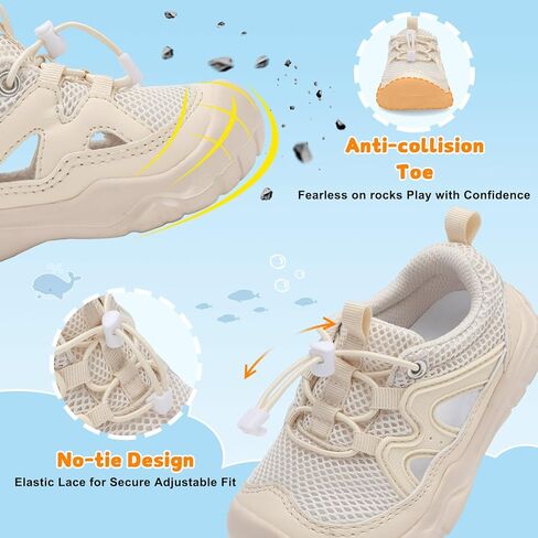 BARERUN Barefoot Toddler Sandals Wide Toe Box Boys Girls Aqua Water Shoes Kids Lightweight Breathable Quick-Dry Non-slip Summer Beach Swim Outdoor Walking Shoes in Kuwait