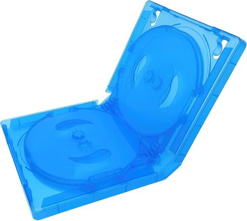 علبة أقراص Blu-ray متينة وقوية مقاس 25 مم مكونة من عبوتين - سعة كل منها 10 أقراص (تحمل ما يصل إلى 20 قرصًا) لحافظات أقراص DVD CD لتخزين الأقراص الفارغة، منظم أقراص نحيف متعدد الأقراص in Kuwait