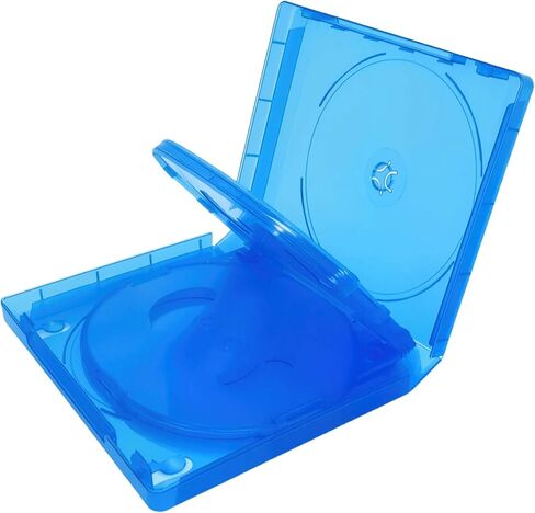 علبة أقراص Blu-ray متينة وقوية مقاس 25 مم مكونة من عبوتين - سعة كل منها 10 أقراص (تحمل ما يصل إلى 20 قرصًا) لحافظات أقراص DVD CD لتخزين الأقراص الفارغة، منظم أقراص نحيف متعدد الأقراص in Kuwait