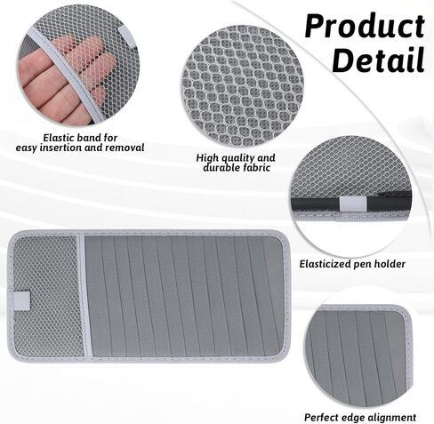 Cd Car Holder, Large Capacity CD Visor Holders for Car DVD Storage Case with 12 Disc Sleeves 1 Mesh Pocket 1 Pen Holder and Elastic Band Grey in Saudi Arabia
