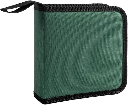 Car CD Case, 40 Capacity CD/DVD Cases Storage Binder Wallet with Zipper, Portable Auto Disc Protective Holder Binder Organizer, Universal for SUV Automobile Truck (Green) in Saudi Arabia